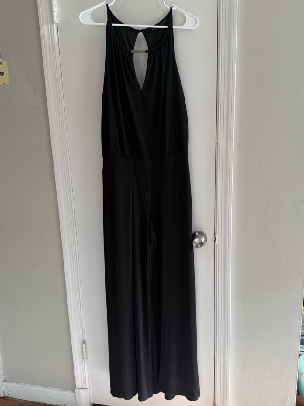 White House Black Market Black Sleeveless Halter Jumpsuit Size S
